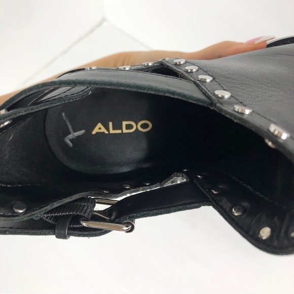 NWOB Aldo black studded ankle boot - Picture 6 of 11